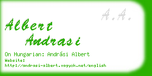albert andrasi business card