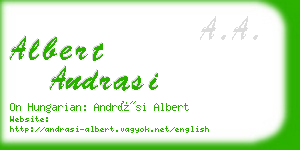 albert andrasi business card